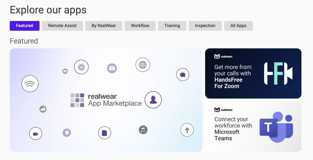 RealWear app marketplace